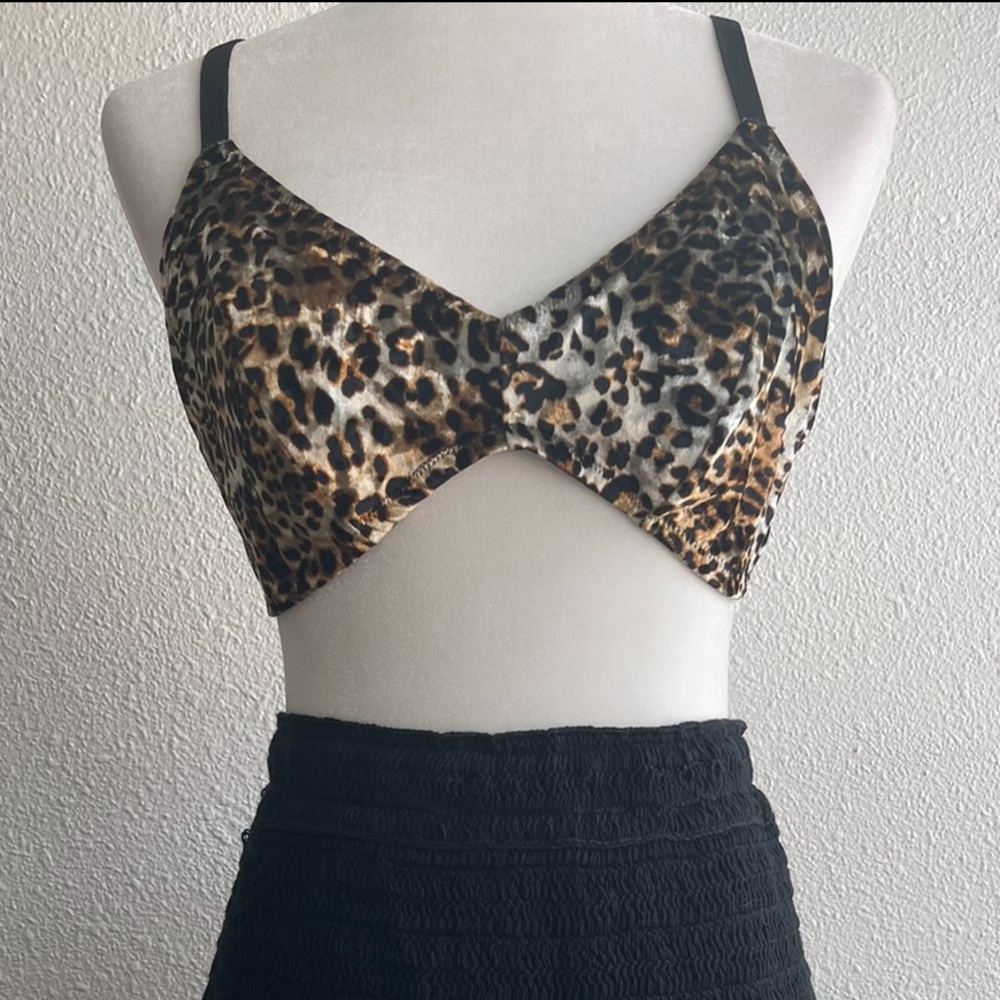 velvet leopard bra
